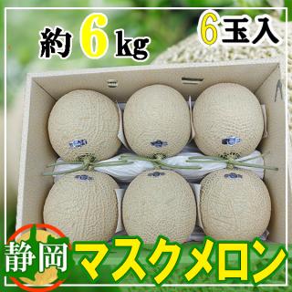 静岡県産　マスクメロン　6玉入り　約6㎏
