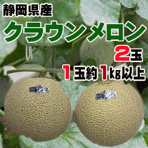 静岡県産クラウンメロン2玉　1玉約1㎏以上