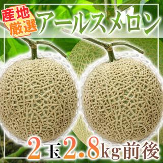 産地厳選　アールスメロン　2玉　約2.8㎏前後　※クール便発送